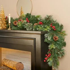 KAEMINGK Guirlande de sapin (180 cm - D31) Ipswich Vert enneigé Sapin enneigé Outlet
