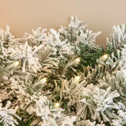 EMINZA Guirlande de sapin lumineuse (300 cm - D25) Royal Vert enneigé et Blanc chaud Sapin enneigé lumineux New