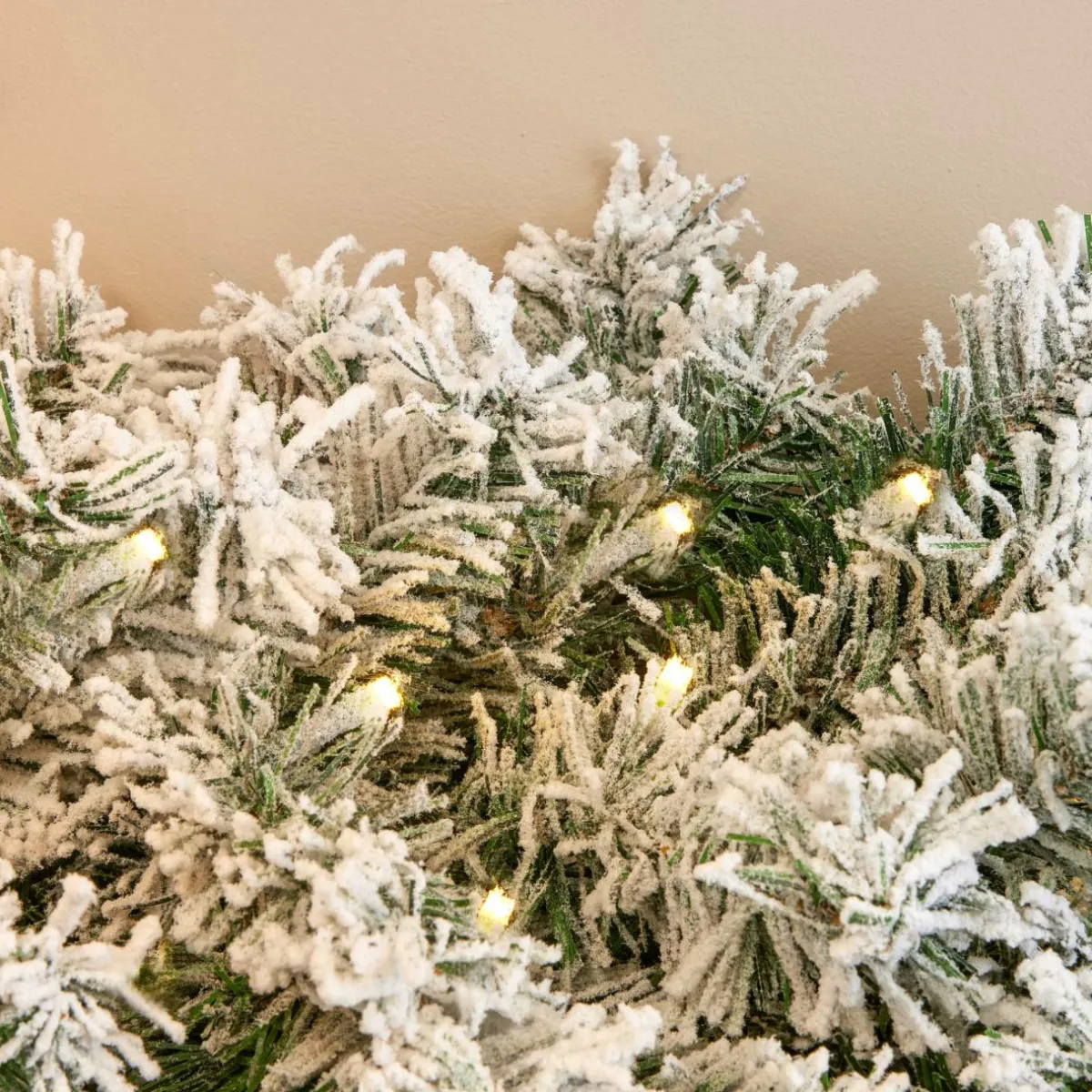 EMINZA Guirlande de sapin lumineuse (300 cm - D25) Royal Vert enneigé et Blanc chaud Sapin enneigé lumineux New