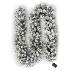 EMINZA Guirlande de sapin lumineuse (300 cm - D25) Royal Vert enneigé et Blanc chaud Sapin enneigé lumineux New