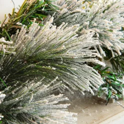 EMINZA Guirlande de sapin lumineuse (180 cm - D25) Edmonton Vert enneigé et blanc chaud Sapin enneigé lumineux Discount