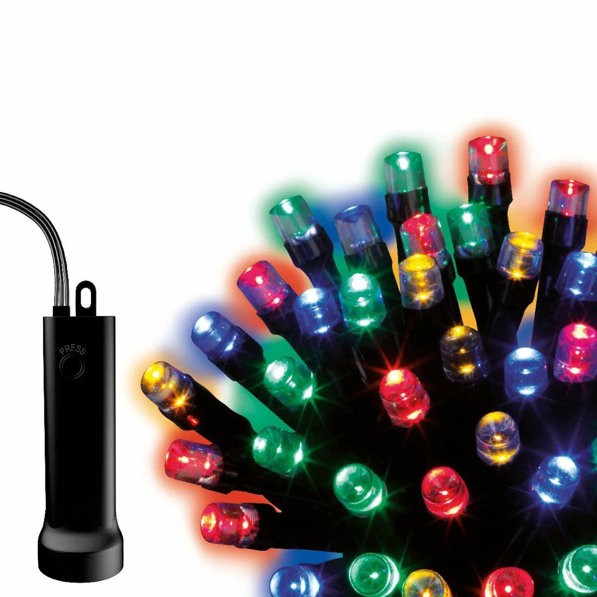 KAEMINGK Guirlande lumineuse à piles 3,50 m 48 LED câble noir Durawise Multicolore Multicolore - câble noir Sale
