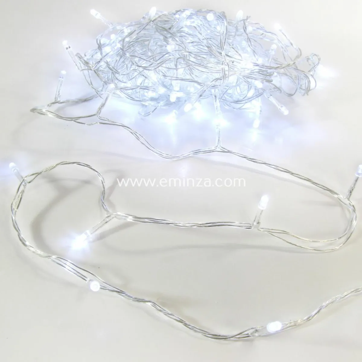 Feeric Lights & Christmas Guirlande lumineuse 20 m 200 LED câble transparent Timer Blanc froid Blanc Froid - câble transparent Hot