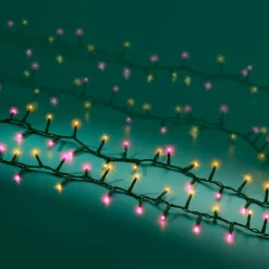KAEMINGK Guirlande lumineuse 11 m 500 LED câble vert Luxe Bicolore Rose et blanc Bicolore Blanc / Rose - câble vert