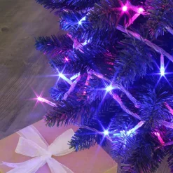 BLACHERE Guirlande lumineuse 8 m 128 LED câble transparent Bicolore et bleu Rose Hot