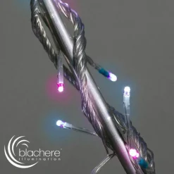 BLACHERE Guirlande lumineuse 8 m 128 LED câble transparent Bicolore et bleu Rose Hot