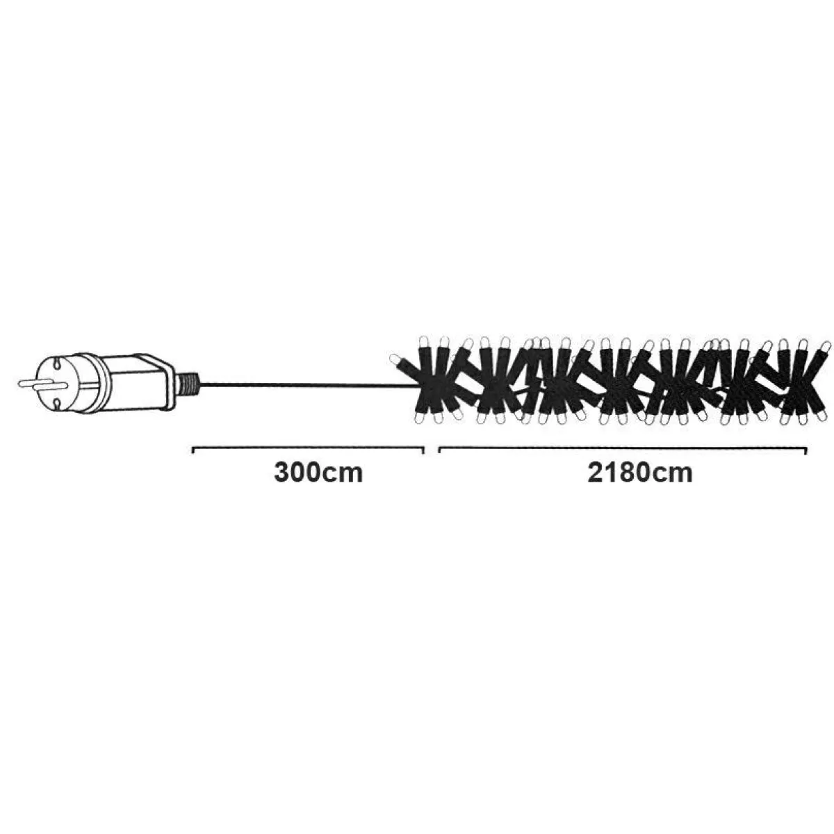 KOOPMAN Guirlande lumineuse 21,80 m 3000 LED câble transparent Boa Blanc chaud Blanc Chaud - câble transparent Hot