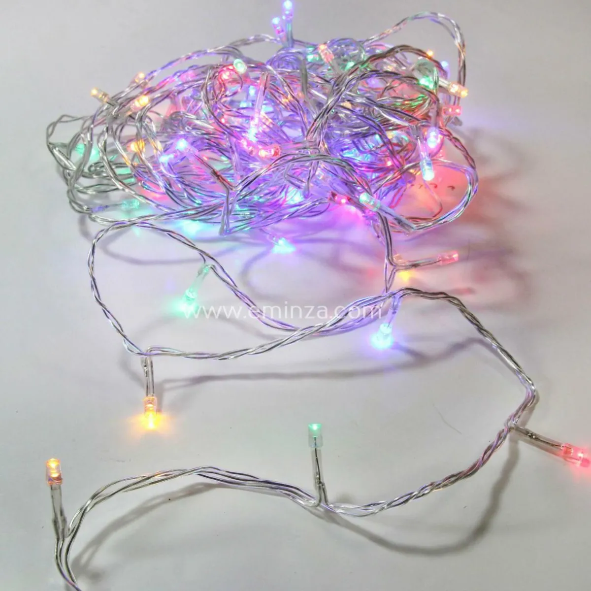 Feeric Lights & Christmas Guirlande lumineuse 10 m 100 LED câble transparent Timer Multicolore Multicolore - câble transparent