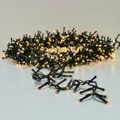KOOPMAN Guirlande lumineuse 20 m 1410 LED câble noir Boa effet cascade Blanc chaud