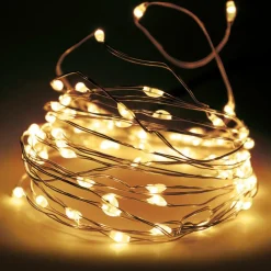 KOOPMAN Guirlande lumineuse 12 m 120 Micro LED Fil d'argent Blanc chaud New