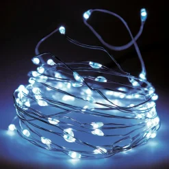 KOOPMAN Guirlande lumineuse 12 m 120 Micro LED Fil d'argent Blanc froid Sale