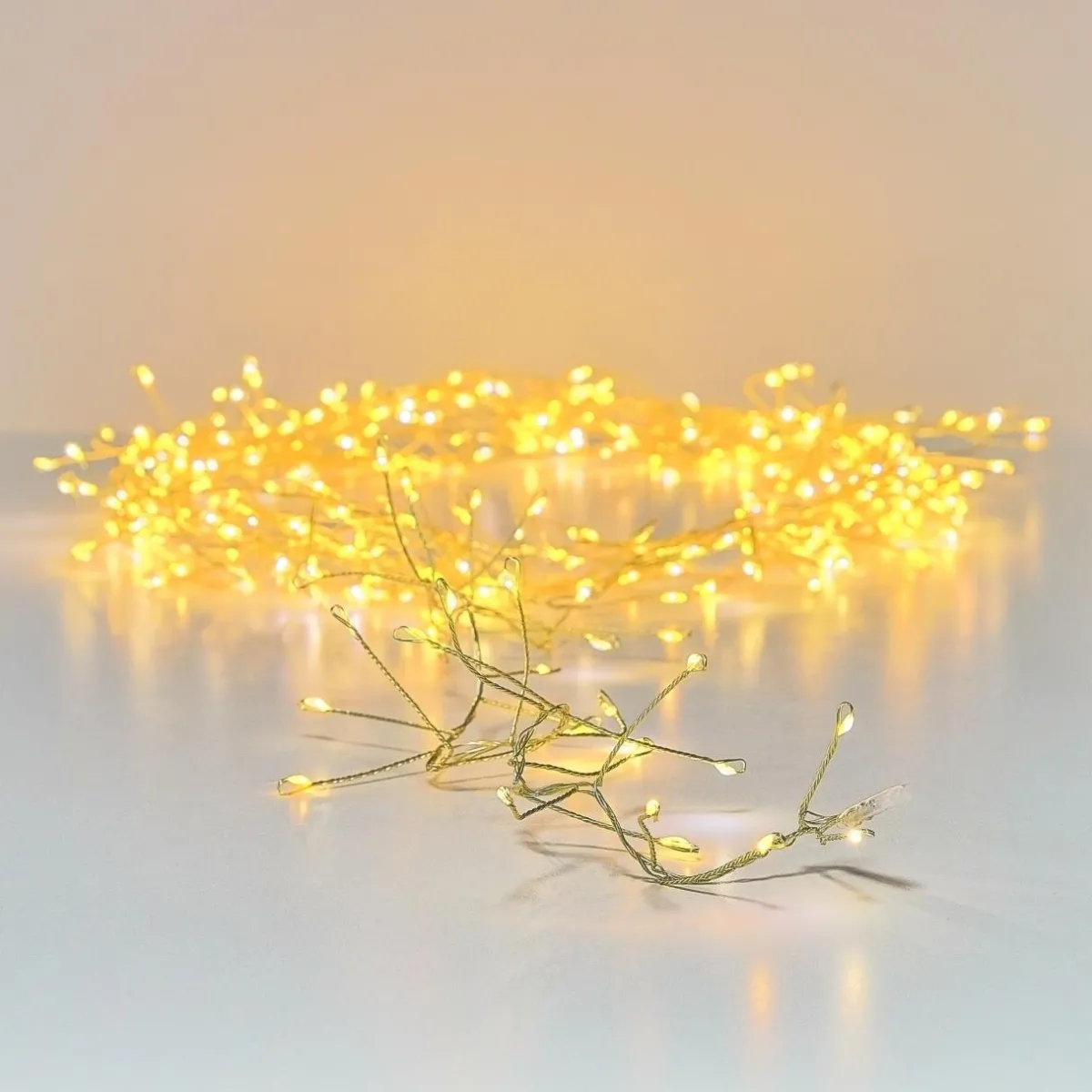 KAEMINGK Guirlande lumineuse 6 m 480 Micro LED câble or Luxe bicolore Blanc chaud et froid Bicolore Blanc chaud / Blanc froid - Câble Or Clearance