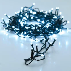 KOOPMAN Guirlande lumineuse à piles 3,5 m 48 LED câble noir Luxe Blanc froid Blanc Froid - câble noir New