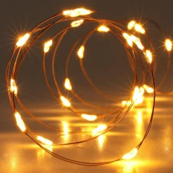 KOOPMAN Guirlande lumineuse à piles 4,95 m 100 Micro LED câble or Blanc très chaud New