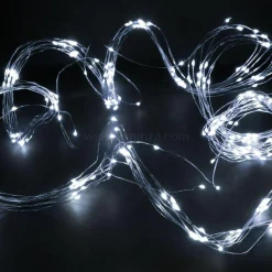 KOOPMAN Guirlande lumineuse à piles 195 cm 40 micro LED Fil d'argent Blanc froid Best