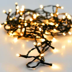 KOOPMAN Guirlande lumineuse à piles 3,5 m 48 LED câble noir Luxe Blanc chaud Blanc Chaud - câble noir