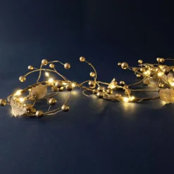 BLACHERE Guirlande lumineuse à piles 45 LED (180 cm) Baies et blanc chaud Or Discount