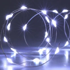 KOOPMAN Guirlande lumineuse à piles 4 m 80 Micro LED Fil d'argent Blanc froid Outlet