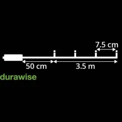 KAEMINGK Guirlande lumineuse à piles 3,50 m 48 LED câble noir Durawise Blanc froid Blanc Froid - câble noir