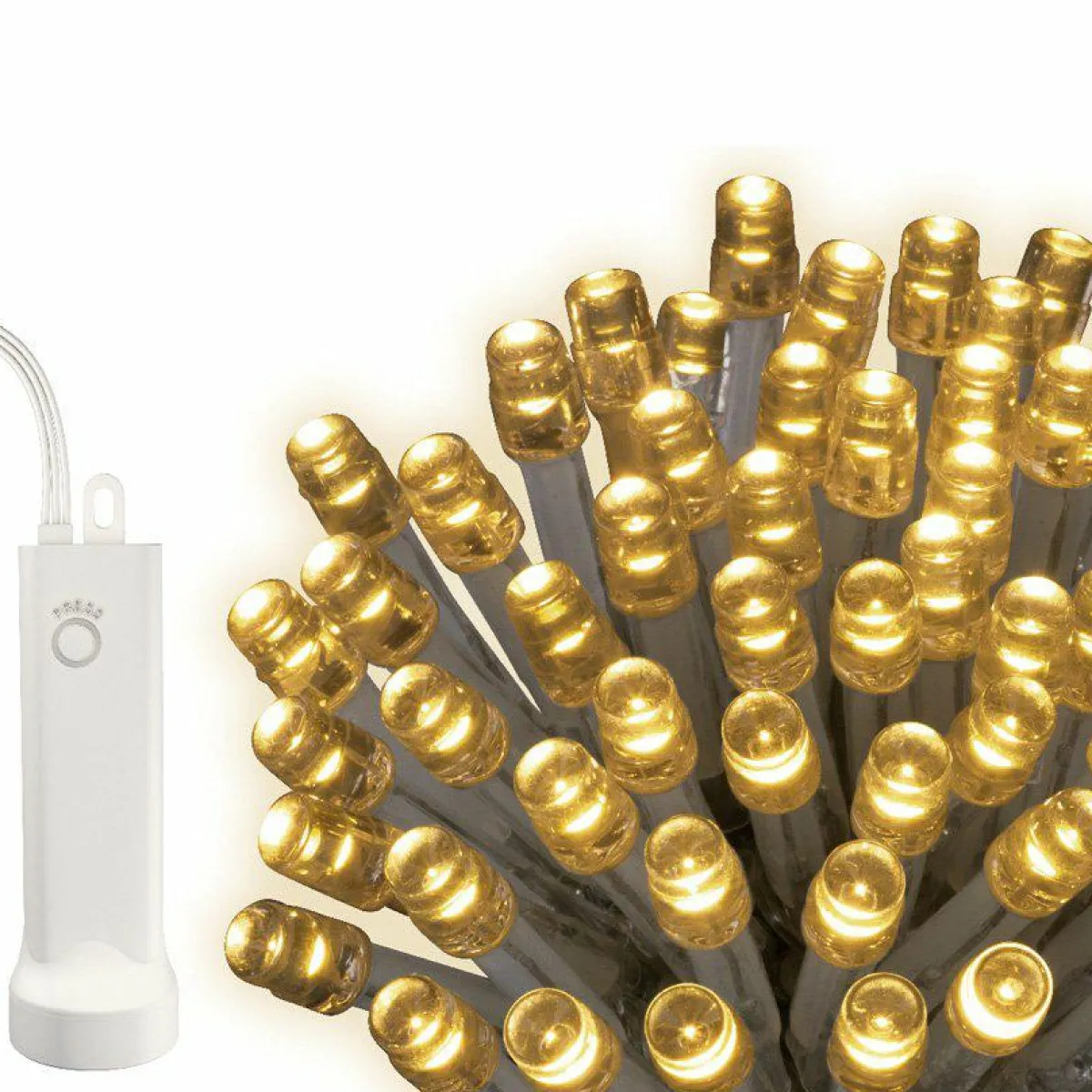 KAEMINGK Guirlande lumineuse à piles 7,10 m 96 LED câble transparent Durawise Blanc chaud Blanc Chaud - câble transparent New