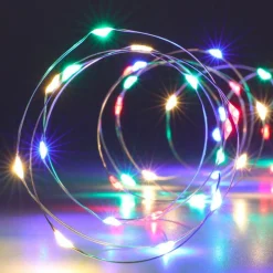 KOOPMAN Guirlande lumineuse à piles 4 m 80 Micro LED Fil d'argent Multicolore Sale