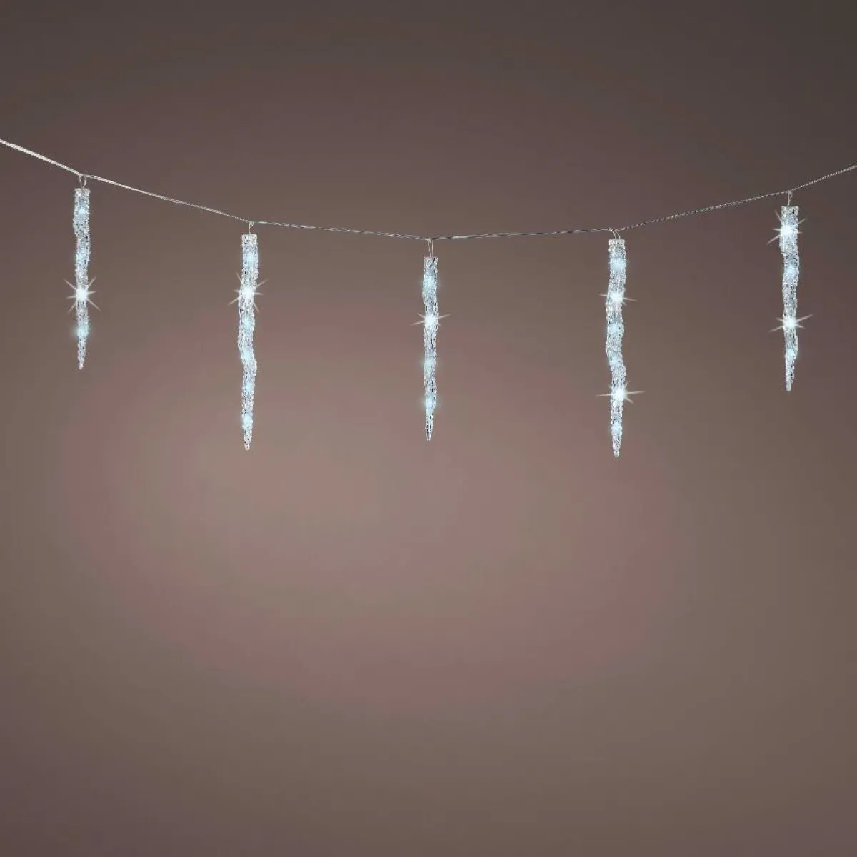 KAEMINGK Guirlande lumineuse connectable 3,60 m 60 LED câble transparent Glaçons effet Flash Blanc froid New