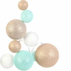 THE HOME DECO LIGHT Guirlande lumineuse déco 10 boules 1 m Savannah Beige New