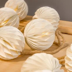 KOOPMAN Guirlande lumineuse déco à piles LED (160 cm) Boules fermeture magnétique Blanc chaud New
