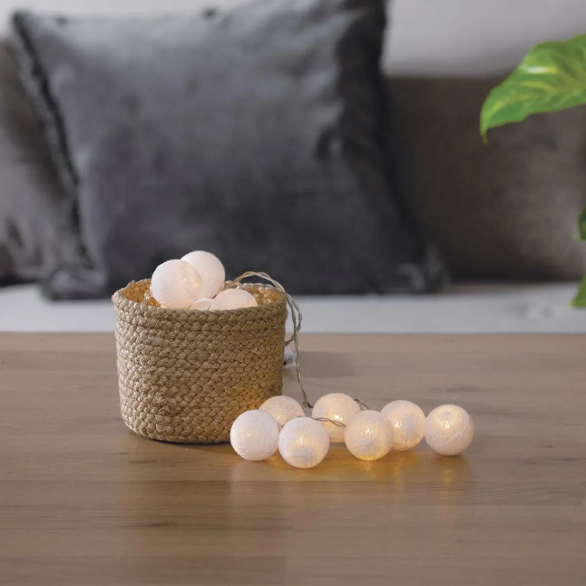 ATMOSPHERA Guirlande lumineuse déco 16 boules 2,4 m Maribel he Blanc Discount