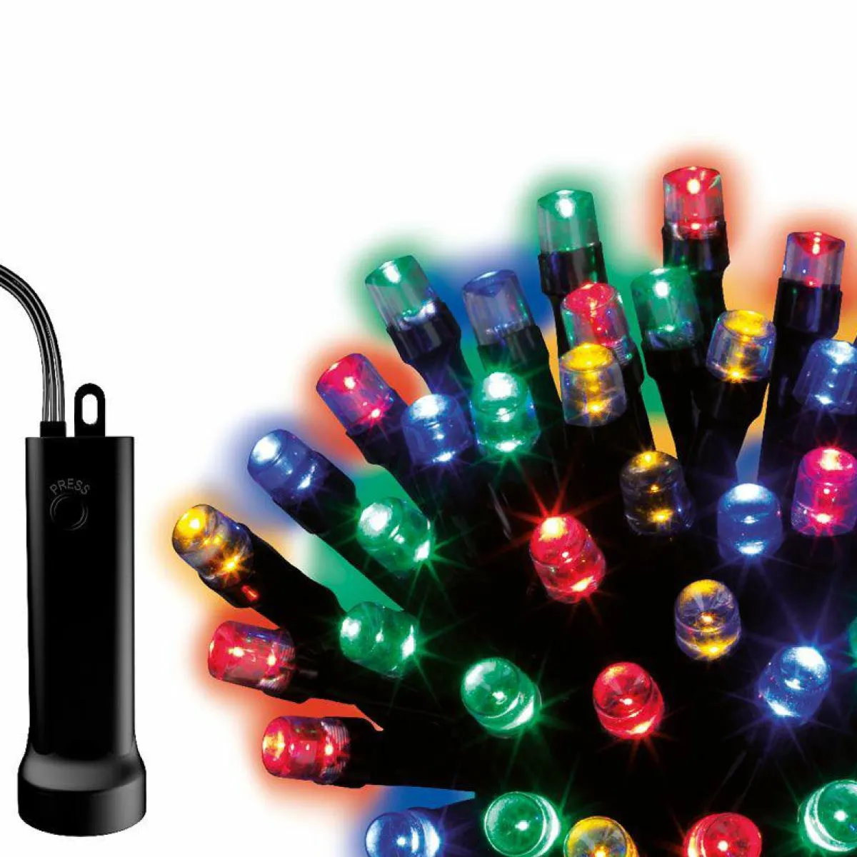 KAEMINGK Guirlande lumineuse Durawise à piles 14,30 m 192 LED câble noir Multicolore Multicolore - câble noir New