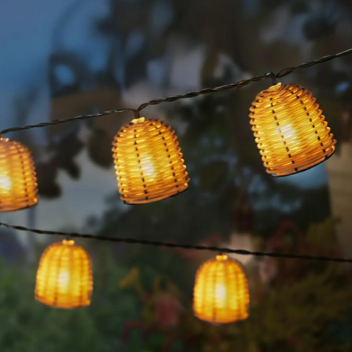KAEMINGK Guirlande lumineuse solaire résine tressée 8 LED (2,10 m) Campagne Naturel Sale