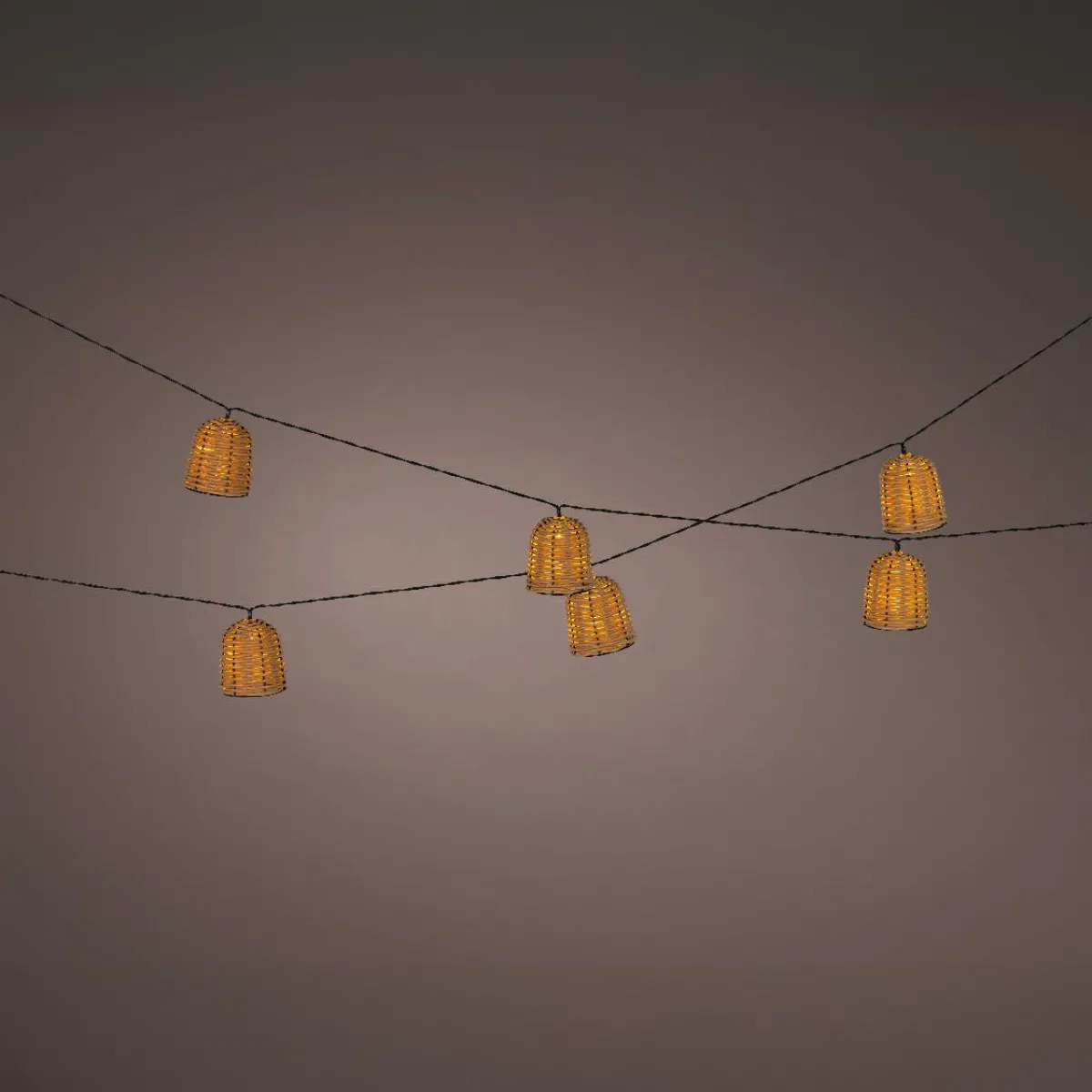 KAEMINGK Guirlande lumineuse solaire résine tressée 8 LED (2,10 m) Campagne Naturel Sale