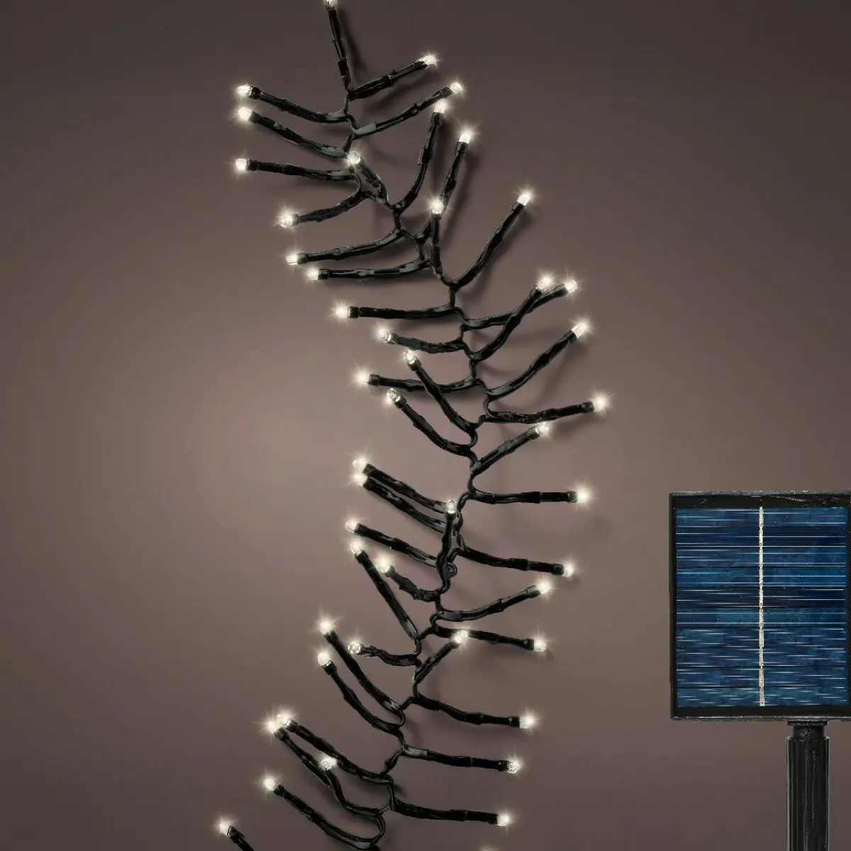 KAEMINGK Guirlande lumineuse Solaire rechargeable 14 m 1512 LED câble noir Grappe Blanc chaud New