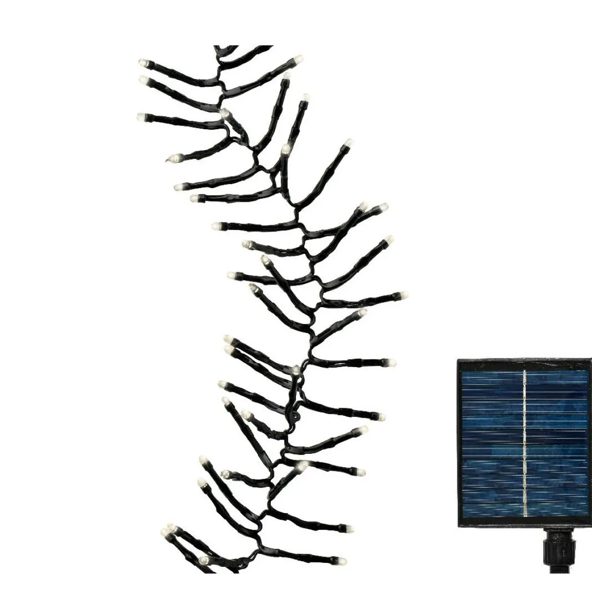 KAEMINGK Guirlande lumineuse Solaire rechargeable 14 m 1512 LED câble noir Grappe Blanc chaud New