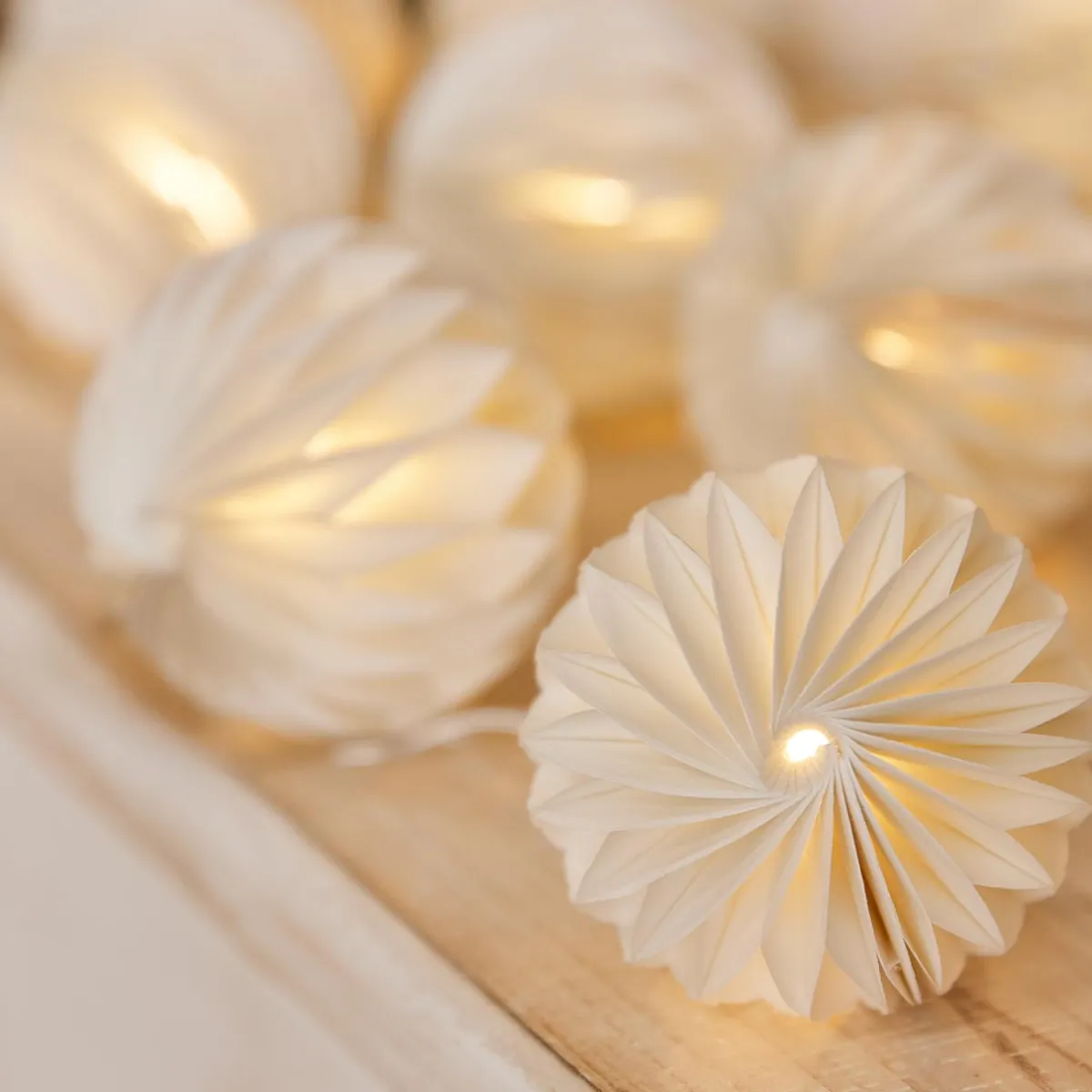 KAEMINGK Guirlande lumineuse sur piles 2,25 m 10 LED Lanterne papier magnetique Blanc chaud Best