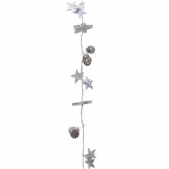 KAEMINGK Guirlande pomme de pin et étoile (100 cm) Glacée Gris Hot