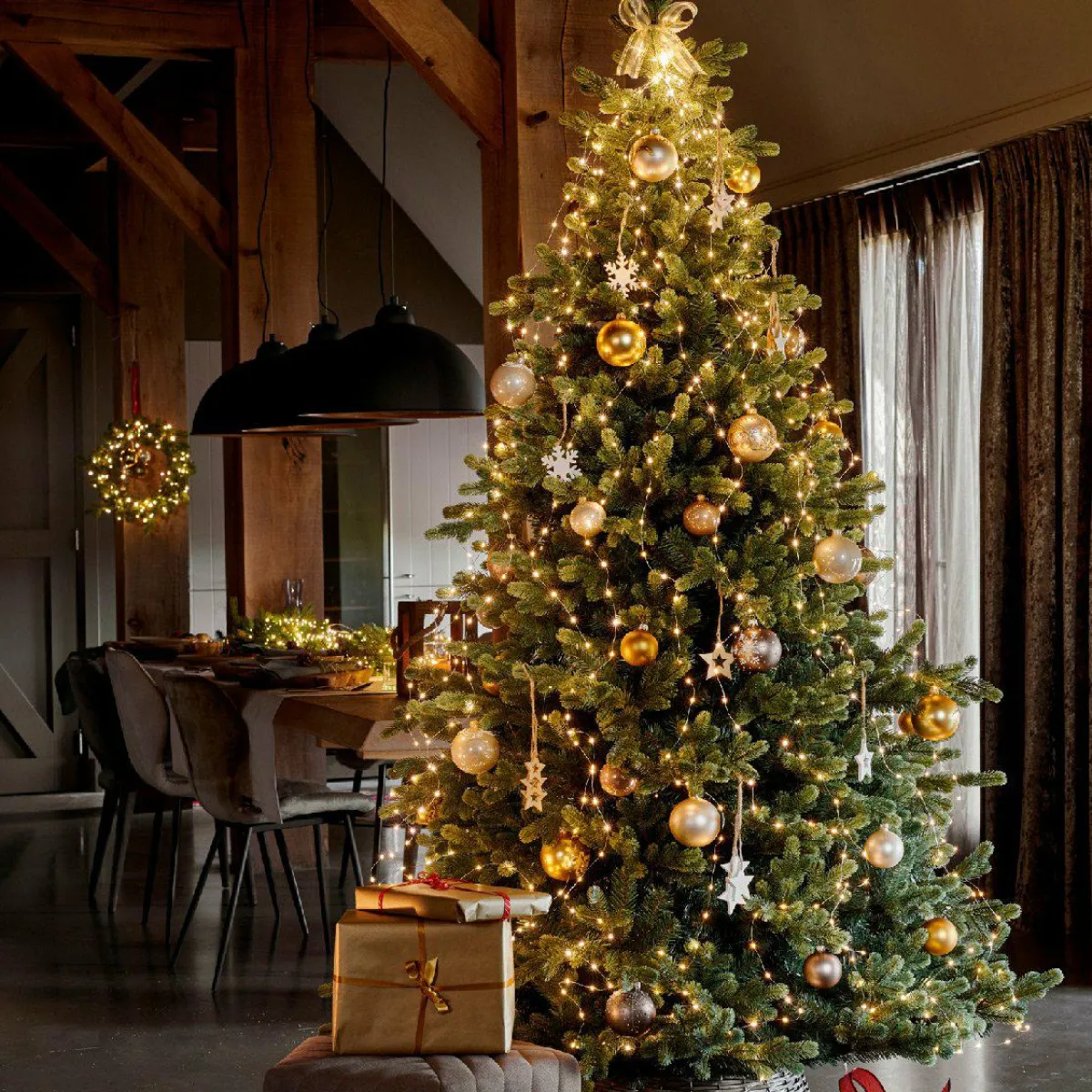 KAEMINGK Guirlande rideau pour sapin H1,80 m 408 Micro LED câble argent Blanc chaud Blanc Chaud - câble argent Sale