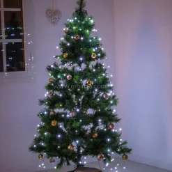 KAEMINGK Guirlande rideau pour sapin H2,40 m 832 Micro LED câble argent Blanc froid Blanc Froid - câble argent New