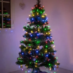 KAEMINGK Guirlande rideau pour sapin H2,40 m 832 Micro LED câble vert Multicolore Multicolore - câble vert Online