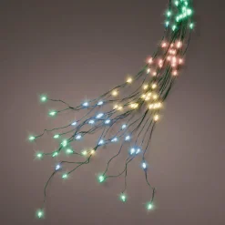 KAEMINGK Guirlande rideau pour sapin H2,40 m 832 Micro LED câble vert Multicolore Multicolore - câble vert Online
