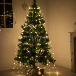 KAEMINGK Guirlande rideau pour sapin H2,10 m 672 Micro LED câble argent Blanc chaud Blanc Chaud - câble argent Best
