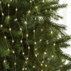 KAEMINGK Guirlande rideau pour sapin H2,40 m 832 Micro LED câble argent Blanc chaud Blanc Chaud - câble argent Online