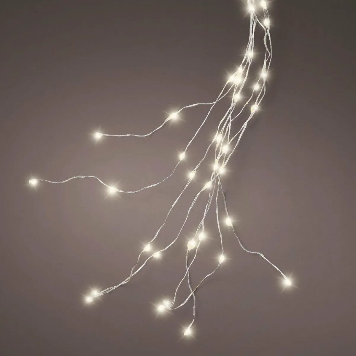 KAEMINGK Guirlande rideau pour sapin H2,40 m 832 Micro LED câble argent Blanc chaud Blanc Chaud - câble argent Online