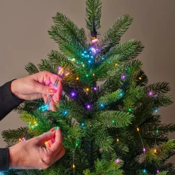 KAEMINGK Guirlande rideau pour sapin H2,10m 672 Micro LED câble vert Multicolore pastel Multicolore Pastel Câble Vert Online