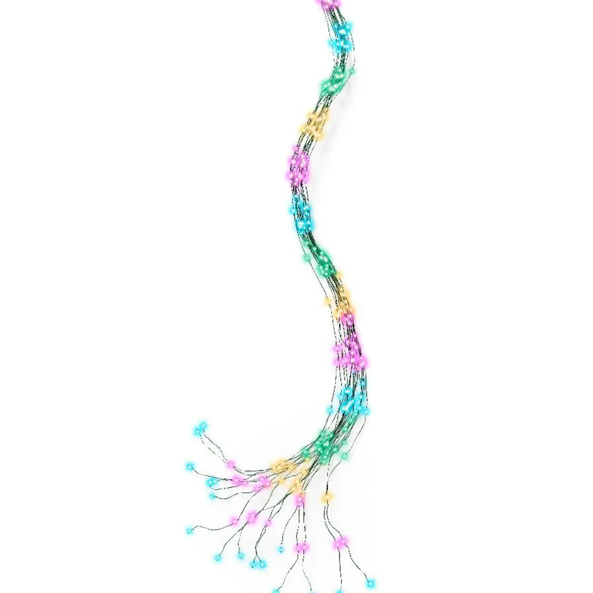 KAEMINGK Guirlande rideau pour sapin H2,10m 672 Micro LED câble vert Multicolore pastel Multicolore Pastel Câble Vert Online