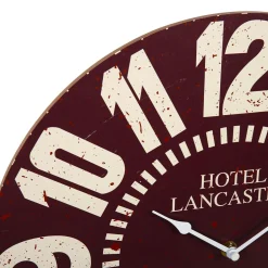 OSTARIA Horloge murale bois (D38 cm) Vintage Hôtel Rouge Best