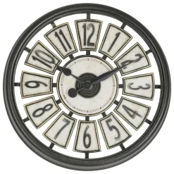Atmosphera, cru017dateur d'intu017drieur Horloge murale (D39 cm) Davy Noir Outlet