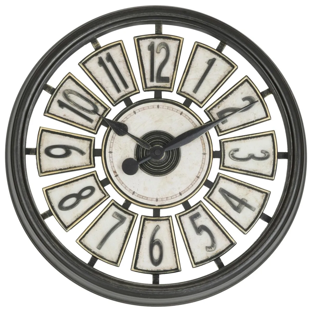 Atmosphera, cru017dateur d'intu017drieur Horloge murale (D39 cm) Davy Noir Outlet
