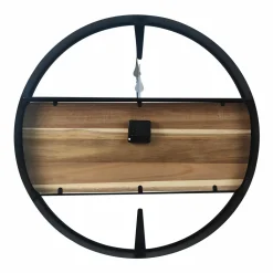 EMINZA Horloge murale en bois et métal (D57 cm) Nya Noir Outlet