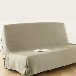 ATMOSPHERA Housse de clic-clac coton (110 x 200 cm) Carmina Beige Lin New